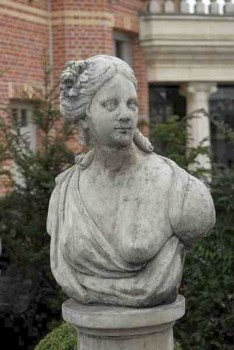 Frauen-Büste, H 78, bust, Steinfigur, Gartenfigur